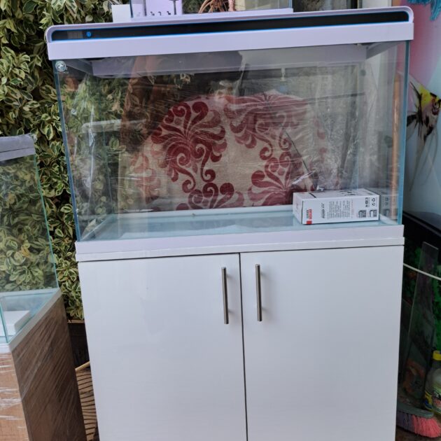 AQuariume ultra clear 80cm+table en high gloos👌(130 litre)